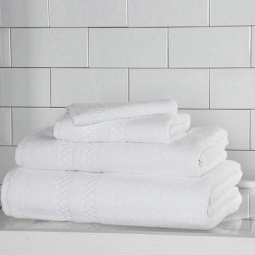 $495 NEW FRETTE 9 PC Lanes Border Bath Sheet Washcloth Hand Towels Cream  Ivory